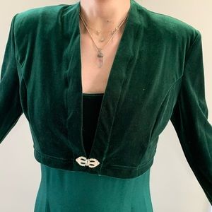 Formal night dress size 10 forest green two pieces